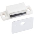 Hardware Resources 15 lb. White Single Magnetic Catch with Polished White Strike and Screws 50639